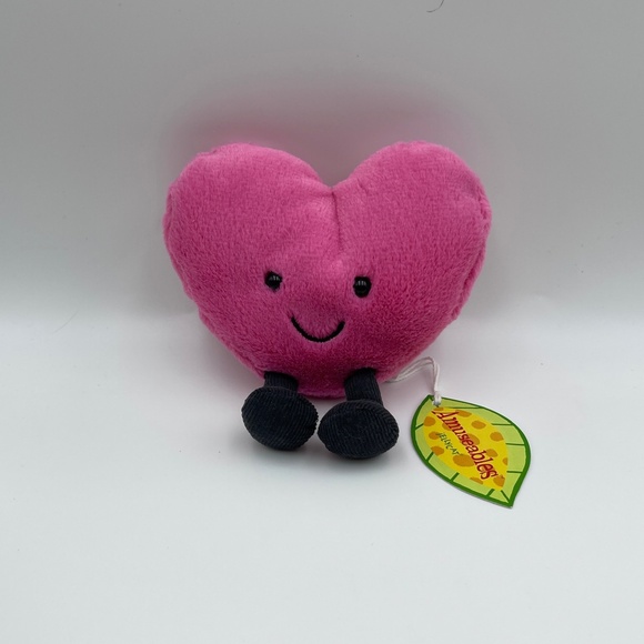 BNWT RARE Jellycat Heart Pink Amuseable 5" RETIRED Soft Plush Toy HTF super cute - Picture 1 of 6